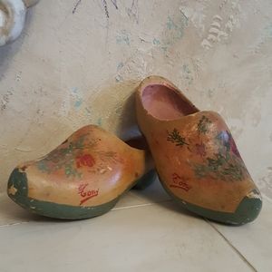 Antique Wooden Clogs from Belgium 1945